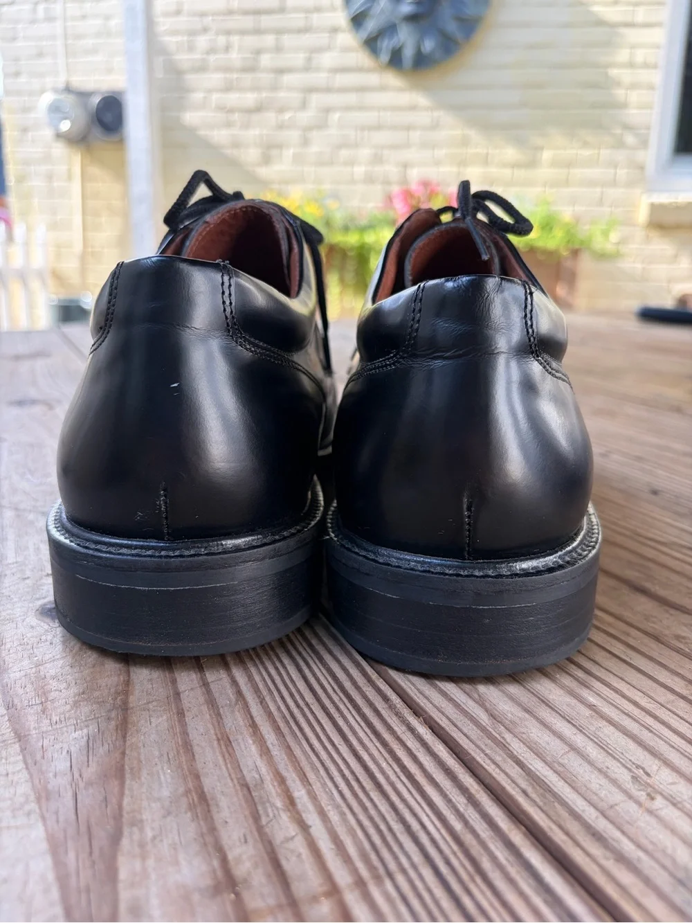 Johnston & Murphy Vintage Black Leather Derby Dress Shoes